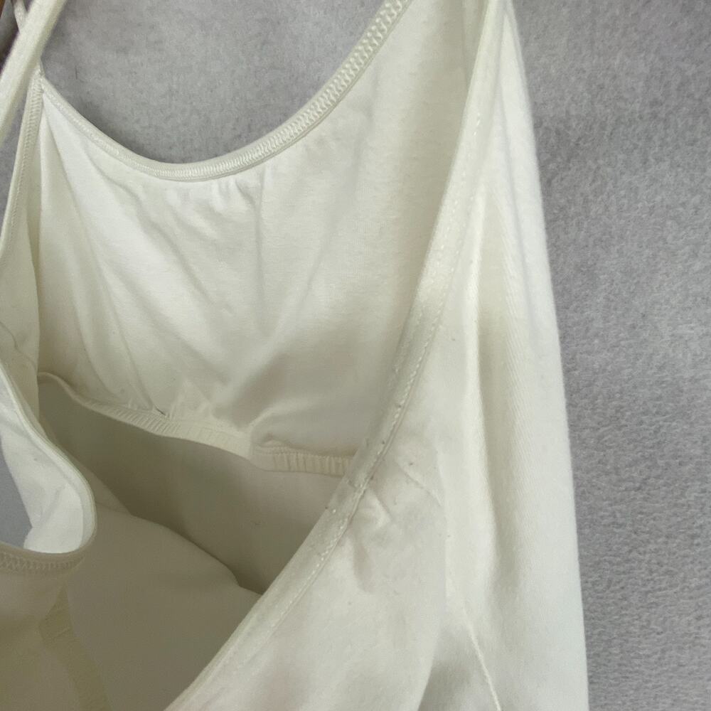 EILEEN FISHER Top S Stretch Organic Cotton Tank Racerback Shelf Bra White USA - Picture 7 of 11